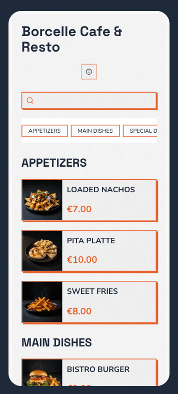 Menuit Mobile Preview